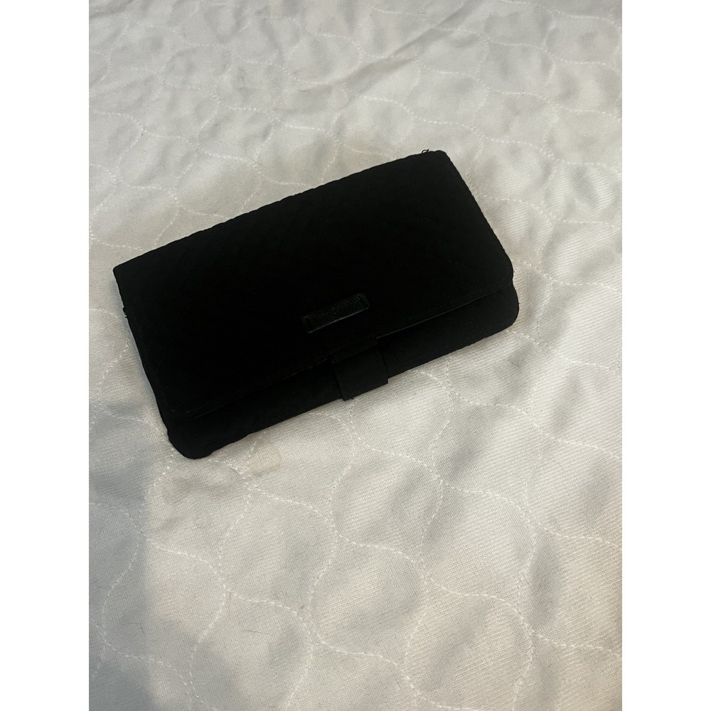 Vera Bradley Clutch Wallet Ultimate Card Case Black Quilted ID Zip Compartment